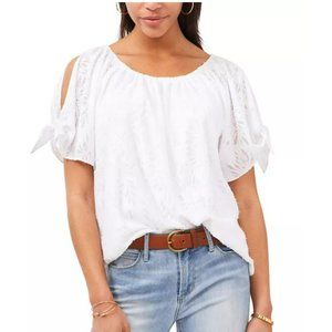 Vince Camuto Petite Burnout Tie-Sleeve Top P/M NEW